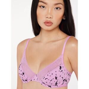 New Savage X Fenty Bra sz 36C Bubble Pink Starry Pin Up